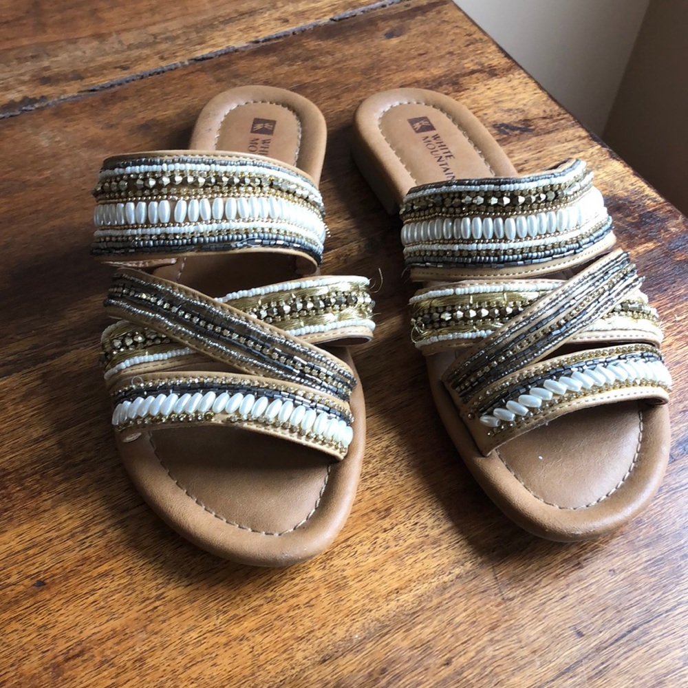 White Mountain beaded slippers